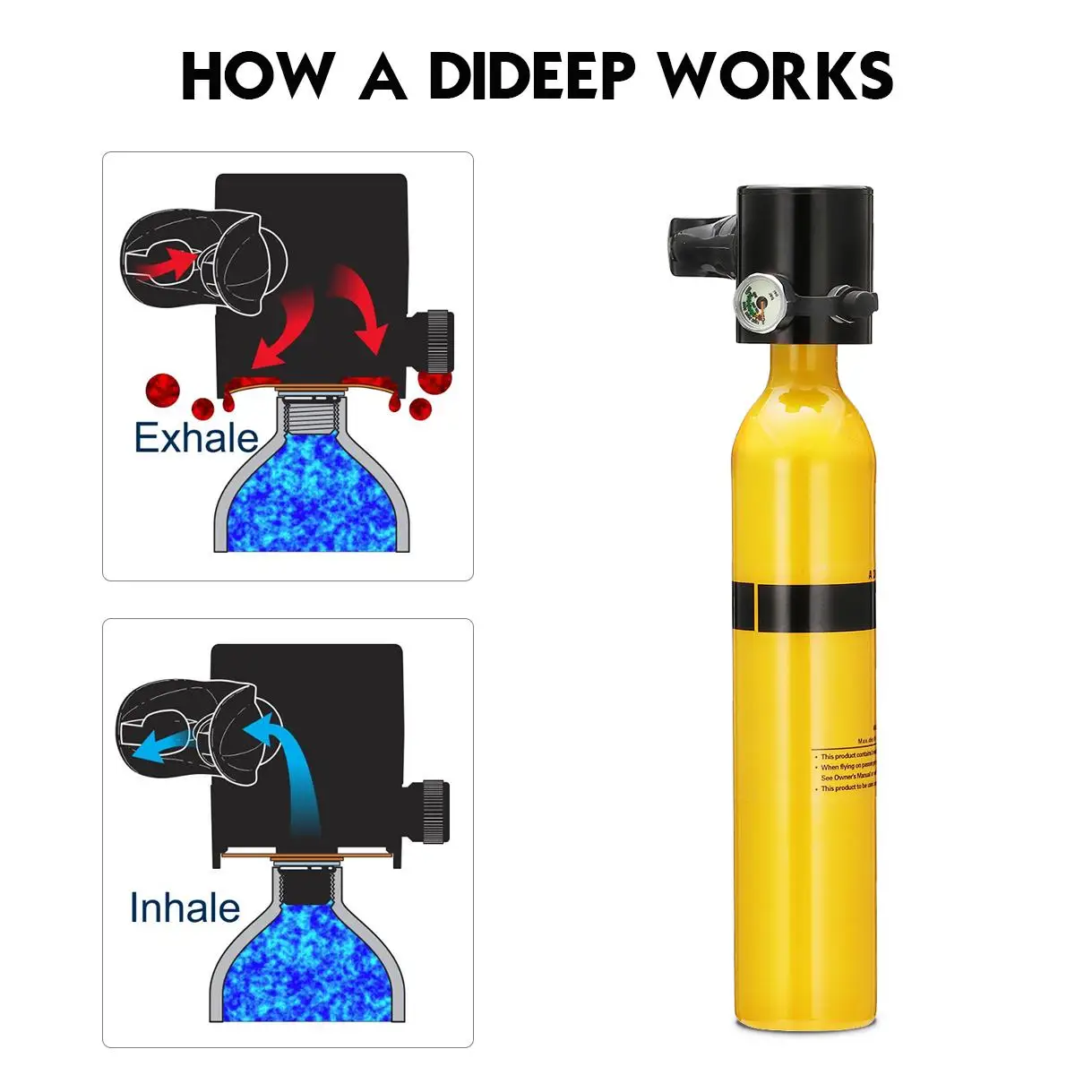 DIDEEP система дайвинга мини дыхательнай аппарат для плавания под водой резервуар для подводного кислорода цилиндр запасной Воздушный бак насос алюминиевая коробка подводное плавание оборудование для дайвинга