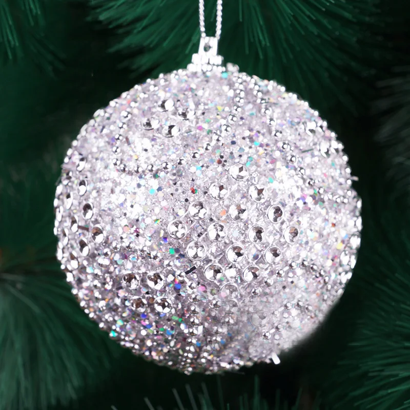 Christmas Balls 8cm Glitter Bauble Tree Hanging Ornament Christmas Decorations