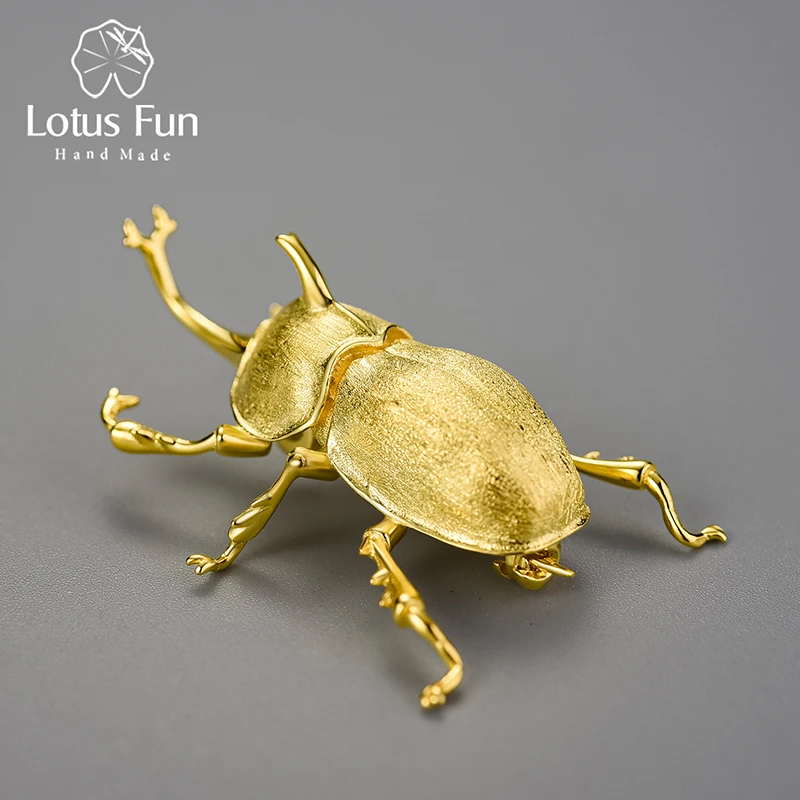 Trypoxylus Dichotomus Brooches Pin Women Jewelry Gift 18K Gold 925 Sterling Silver cat brooch enamel brooch pearl beaded brooch metal brooch