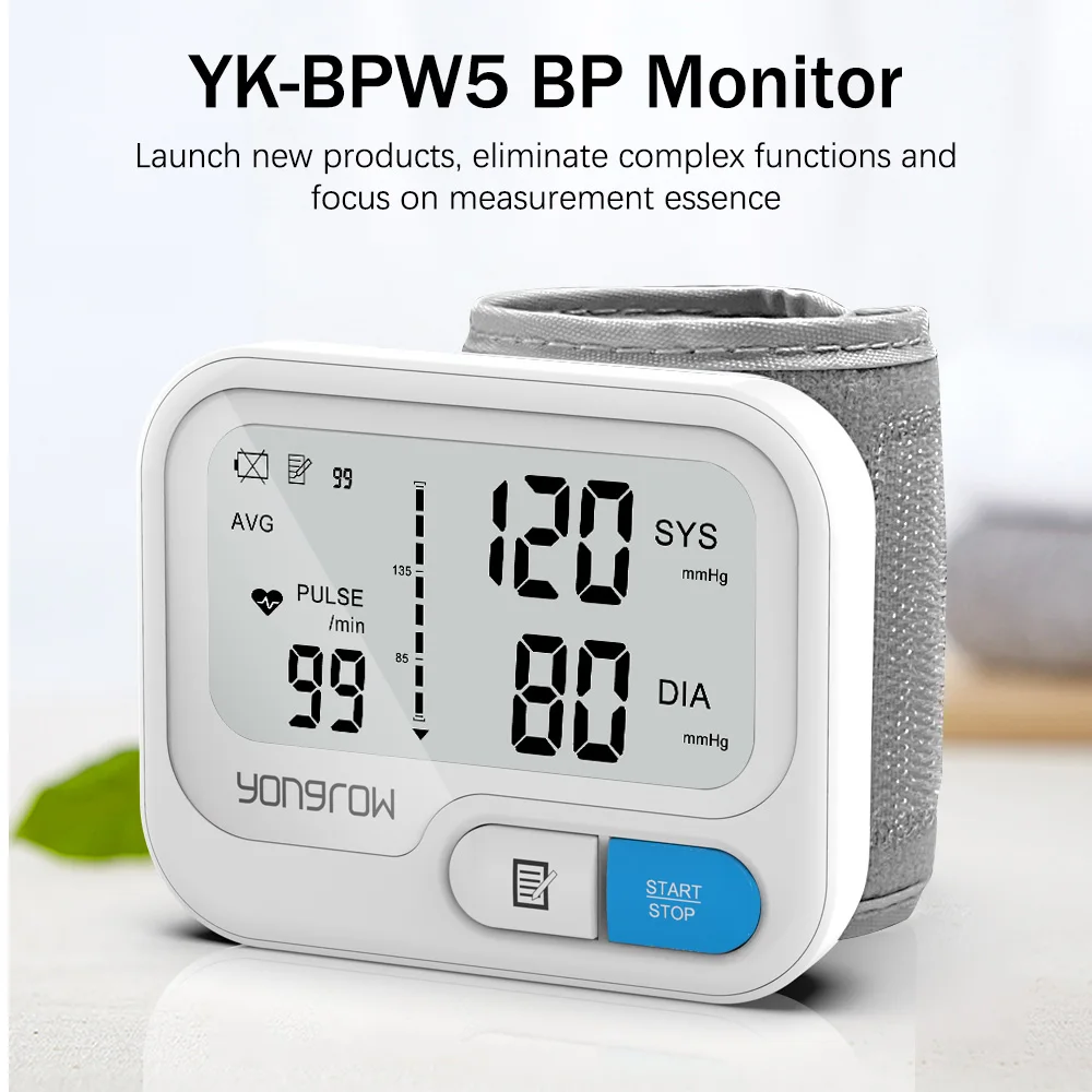 Rechargeable Digital Blood Pressure Monitor Wrist Electronic  Sphygmomanometer Tensiometer With LCD Display, 2 X 99 Memory - AliExpress