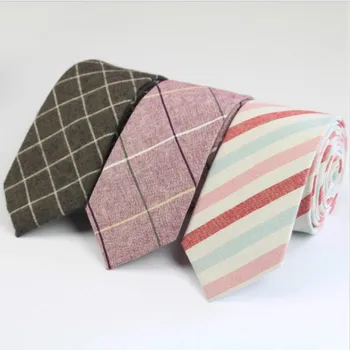 

Helisopus Cotton Striped Mens Tie Color Patchwork Stitching Necktie Mens Narrow 6cm Tie Fashion Gifts for Men 14 Color Options