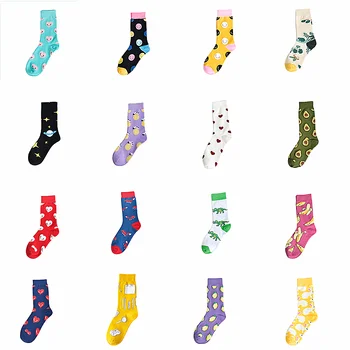 

Autumn fashion street Harajuku style fun socks unisex fancy fruit animal art man cotton socks cute happy woman long socks meias