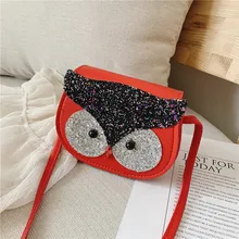 Детские милые сумки-мессенджеры для маленьких девочек с милым рисунком совы, сумка на плечо для детей, маленькие карманы для монет, 5 цветов, Мини Блестящие Кроссбоди сумка