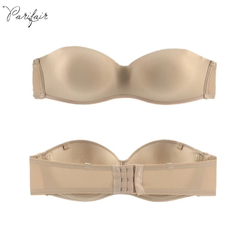 

PariFairy Women's T-shirt Bra Half Cup A B C Smooth Seamless Invisible Summer Underwear Demi Strapless Bra Plus Asia Size 40-46