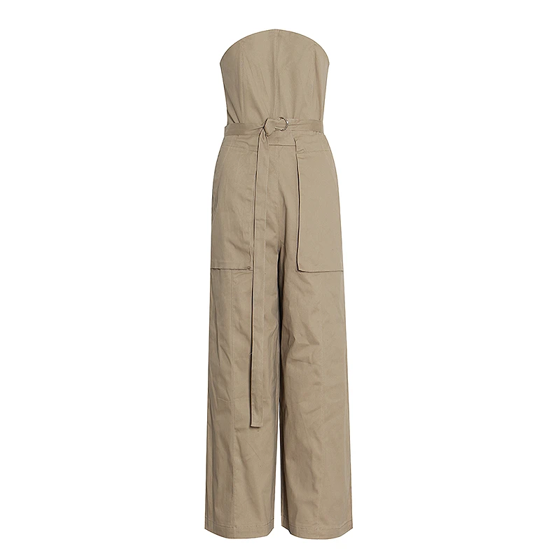 TWOTWINSTYLE Casual Loose Women Jumpsuit Slash Neck Sleeveless Backless High Waist With Sashes Full Length Jumpsuits Female Tide TWOTWINSTYLE Casual Loose Women Jumpsuit Slash Neck Sleeveless Backless High Waist With Sashes Full Length Jumpsuits Female Tide