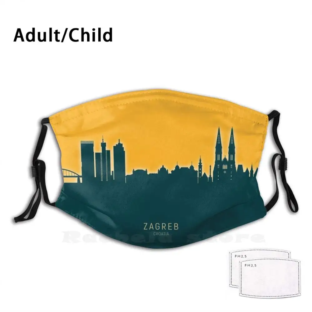 

Zagreb Croatia Skyline Adult Kids Anti Dust Filter Diy Mask Zagreb Zagreb Skyline Skyline Cityscape Zagreb Croatia Croatia