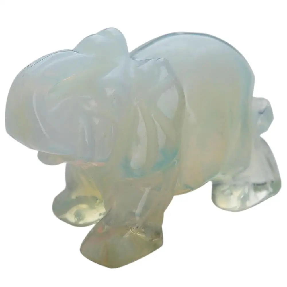 AUGKUN мини опал красочный Нефритовый камень Кристалл Слон благоприятное резное стекло статуэтка слона украшение, приносящее удачу ремесло орнамент