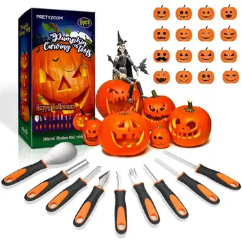 

PRETYZOOM 9PCS Halloween Pumpkin Carving Kit Pumpkin Lantern Carving Tools Stainless Steel Jack O' Lantern Pumpkin Cutting Tools
