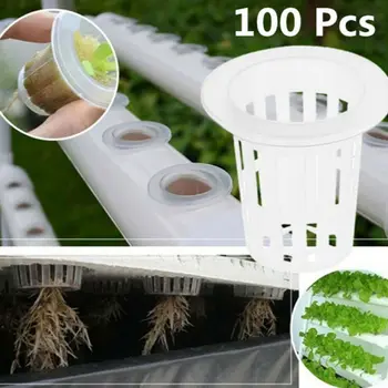 

100pcs Plastic Planting Basket Cup Hydroponic Vegetable Planting Cup Soilless Cultivation Equipment Deepening Planting Basket