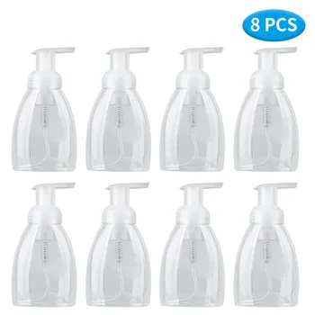 

8pcs 250ml Clear Foaming Bottle Froth Pump Soap Mousses Liquid Dispenser Foam Bottles With Cap Plastic Shampoo Lotion Home k2
