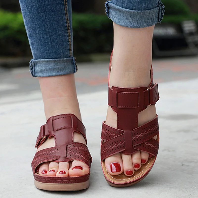 

Women Premium Orthopedic Open Toe Sandals Vintage Anti-slip Breathable for Summer SEC88