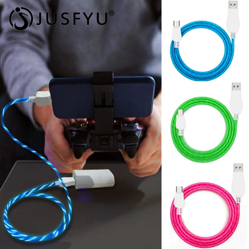 

LED Glow Flowing Data USB Charger Type C/Micro USB/8 Pin Charging Cable for iPhone X Samsung Galaxy S9 S8 Charge Wire Cord