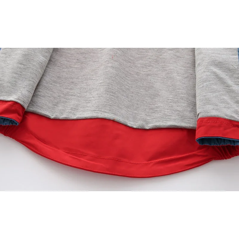 Spring Children Jackets for Boys Hooded Patchwork Outerwear Windbreaker Autumn Casual Coats 2-6 Years Kids Jackets
