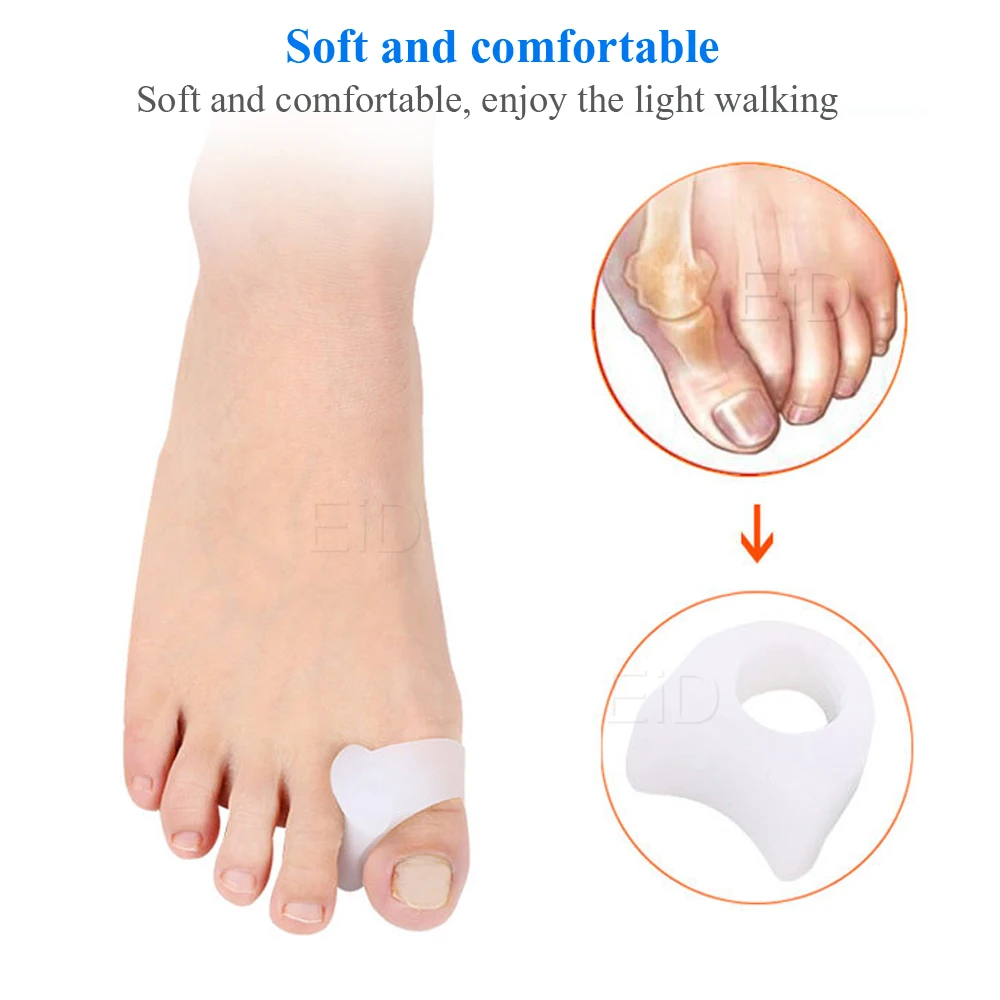 Силиконовый гель для ног два отверстия для пальцев ног разделитель для большого пальца вальгусная защита от вальгусной деформации стоп накладные накладки 2 шт