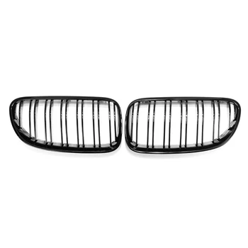 

1 Pair Glossy Black Front Kidney Grille For BMW E92 E93 2007 2008 2009 2010-2014 2 Slats Lines Car Styling Racing Grilles