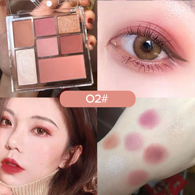 Pressed Matte 7 Glitter Eyeshadow Palette Waterproof Long-lasting Eyeshadow Pigment Diamond Shimmer Nude Shiny Makeup