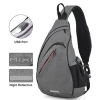 Mixi Men One Shoulder Backpack Women Sling Bag Crossbody USB Boys Cycling Sports Travel Versatile Fashion Bag Student School 2