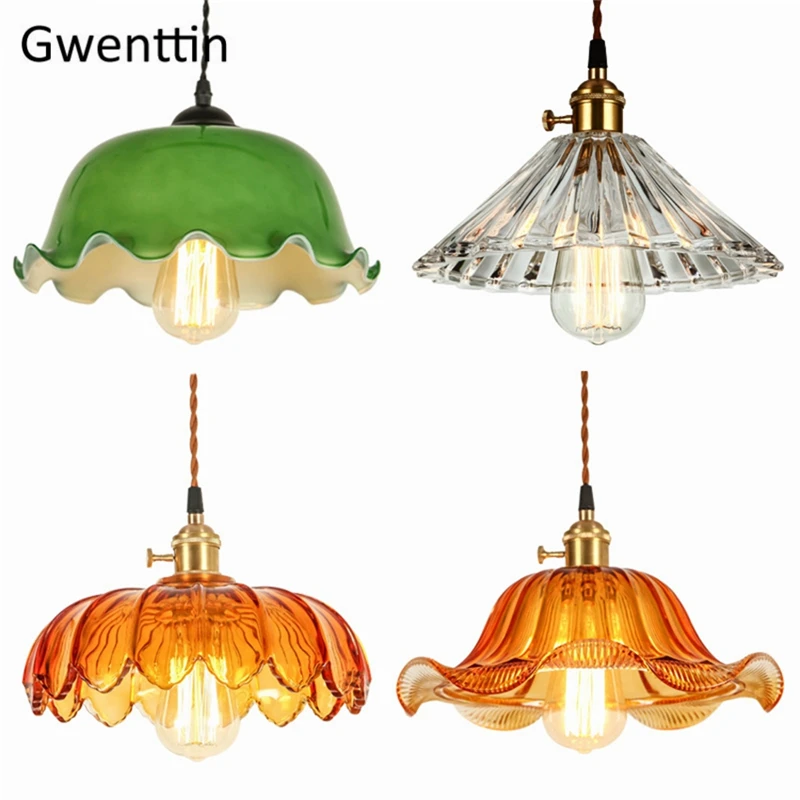 Стеклянные подвесные светильники с цветами современные для кухни столовой