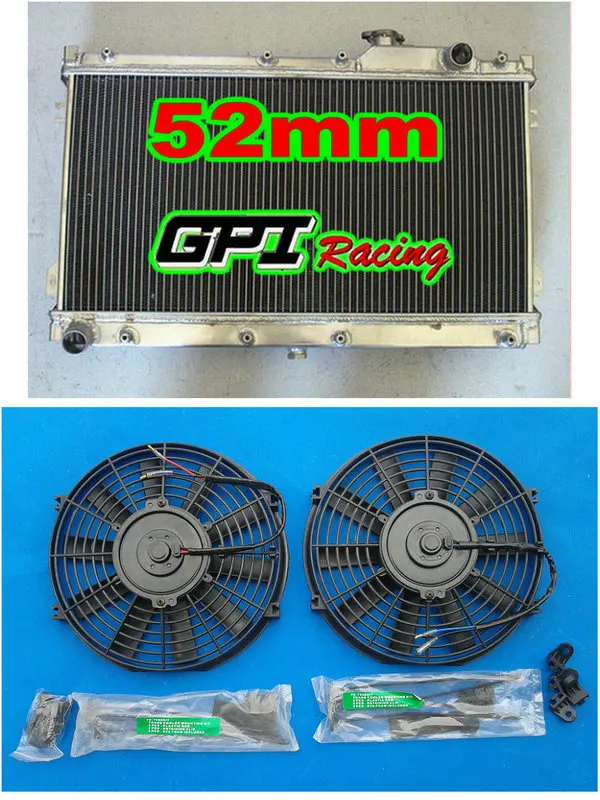 GPI алюминиевый радиатор + вентиляторы для VW GOLF GTI/BORA MK4 IV AUDI A3/TT SEAT LEON/TOLEDO 1 8 T |