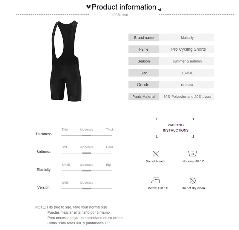 Calções de ciclismo com almofada macia unisex