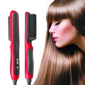 

Hair Straight Electric Hair Straightener Steam Hot Comb Beard Straightener Styler Brush Hair Styling Tools