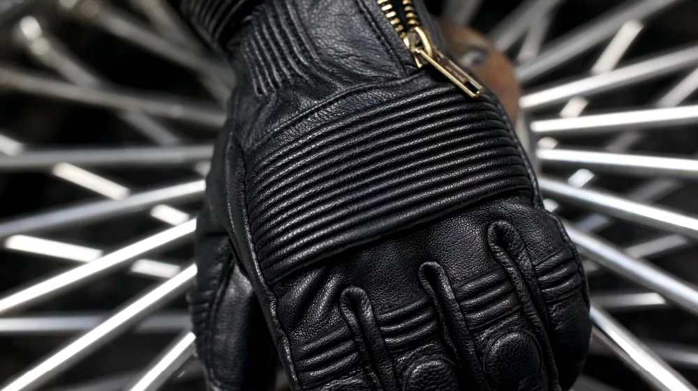 UBGLYBROS UBG53 distressed leather glove touchscreen blk 3b