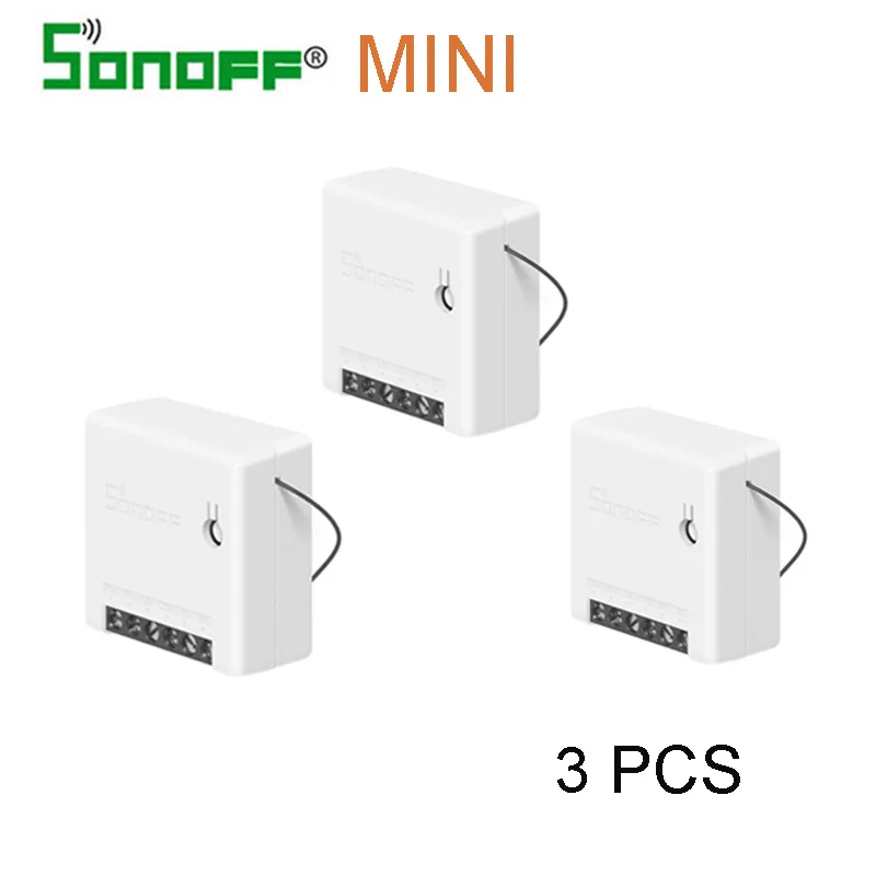 Sonoff Mini 3pcs SONOFF мини двухсторонний Интеллектуальный переключатель DIY прибор Автоматизация дистанционное управление переключатели для Alexa Google Home WiFi умный переключатель - Комплект: Sonoff Mini 3pcs