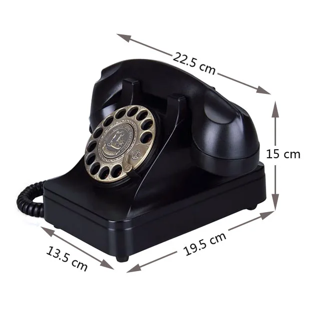 Ретро стационарный телефон с поворотной ключевой пластиной, винтажный телефон с поворотным циферблатом для дома и офиса, классический стиль для развлечения