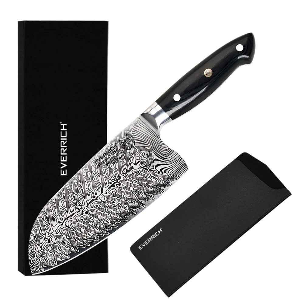 

EVERRICH 7Cleaver Knife Damascus Fishbone Pattern Chef Knives Kitchen knives Laser Damascus steel Sharp Cleaver Slicing