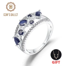 GEM'S BALLET, 0.65Ct, натуральный синий сапфир, кольцо, 925 пробы, серебро, необычные, классические, Овальные, драгоценные камни, кольца для женщин, хорошее ювелирное изделие