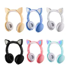 Child LED Flashing Cat Ear Headset Wireless Bluetooth Music Headphones Kids Gift 95AF