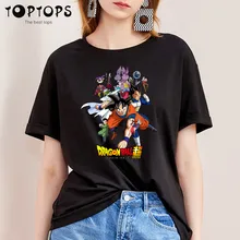 Для женщин Dragon Ball Z super son goku забавная хлопковая футболка унисекс скейтборд Рождественская Футболка женская одежда для девочек уличная рубашка