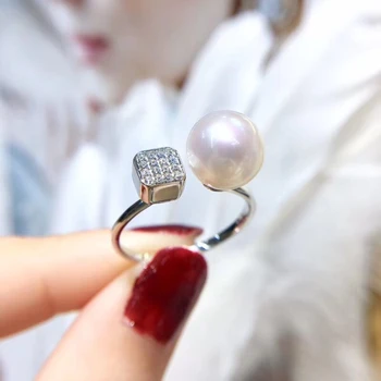 

Hot Fashion 925 Silver Adjustable Ring Settings Base Findings Mountings Parts for Oyster Pearl Corals Jade Beads Stones