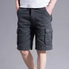 Летние мужские шорты до колена, хлопковые повседневные короткие брюки карго для мальчиков, мужские мешковатые прямые брюки с пятью брюками, Мужские штаны размера плюс 46
