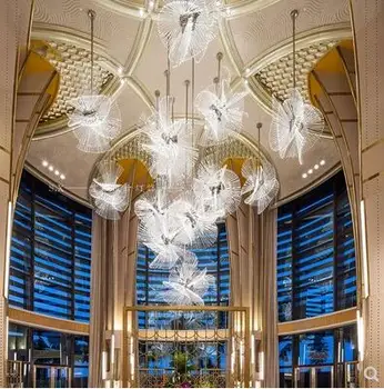

Hotel engineering custom chandelier glass Italian shopping mall sales offices sand table duplex villa dandelion chandelier led