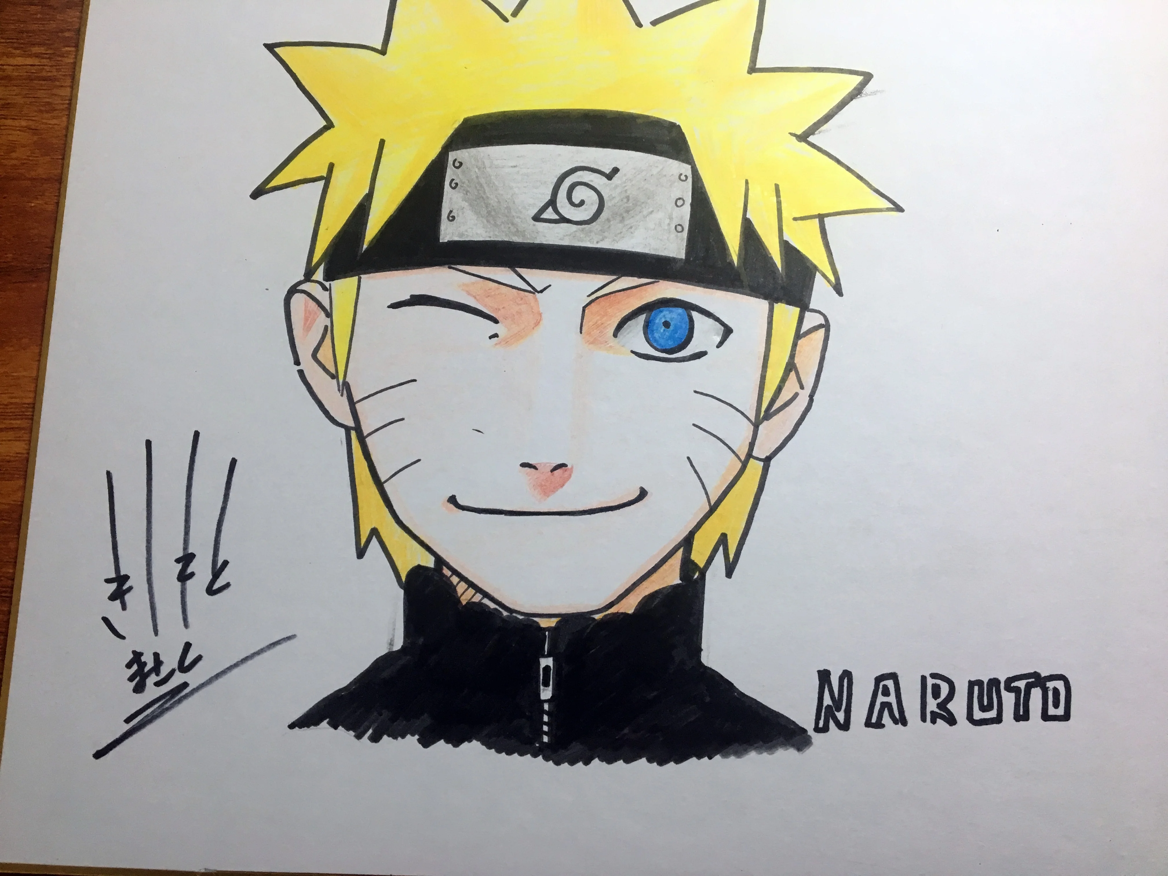 Ручная вывеска нарисованная Kishimoto Masashi autographed Shikishi доска Наруто 079F
