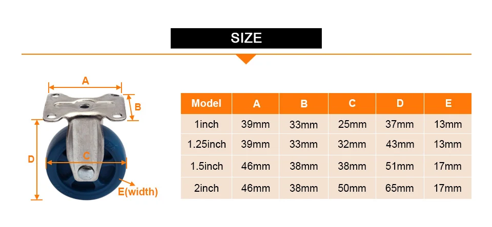 2 шт. фиксированное колесико для мебели износостойкие 1/1. 25/1. 5/2 дюйма фурнитура колесико PA нейлон Колыбель офис-колесико для вращающегося кресла