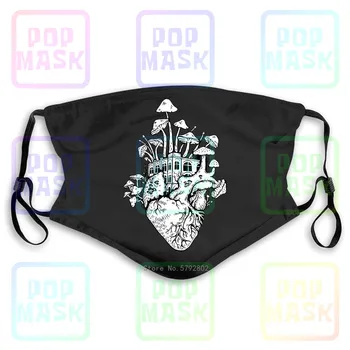 

Dust Mask with Filter Mushroom Heartguys Vintage Style Acid Psychedelic Hippie Washable Reusable Mask