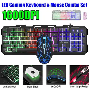 

Combo PC Gamer LED Gaming Keyboard And Mouse Set Wired Keyboard Gamer Keyboard Illuminated Gaming Keyboard Set For Laptop