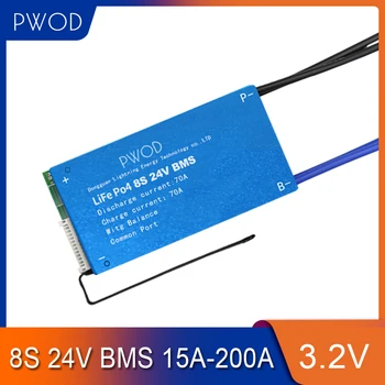 

3.2V Smart LiFePo4 8S BMS 24V Battery Management System Protection 20A 30A 40A 50A 60A 70A 100A 150A200A for E-bike solar BMS