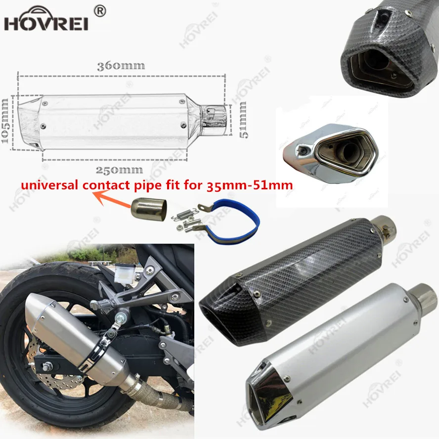 Универсальный выхлопной глушитель Akrapovic 35 - 51 мм для мотоциклов выхлопная система