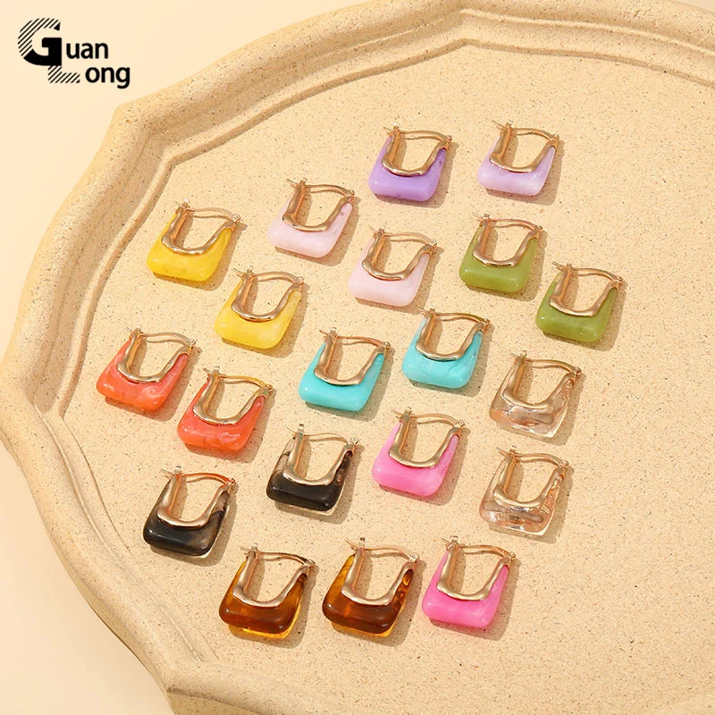 Guanglong Resin Acrylic Earring For Women Hanging Summer Vintage Geometric Earrings For Girl Gift Party Jewelry dangle earrings,drop earrings,pendant earrings,long earrings,acrylic earrings