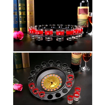 

Shots Glass Roulette Drinking Game Set with 16 Shots Glasses Adult Party Games XHC88