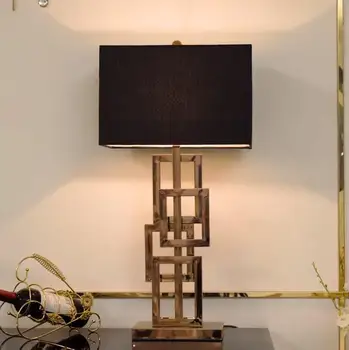

Modern Gold Stainless Steel Living Room Table Lamp Luxury Metal Led Bedroom Hom Art Decor Desk Light Fixtures For New Home Gift