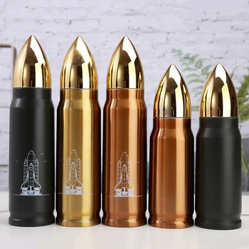 

Stainless Steel Thermoses Bullet Shape Vacuum FlasksTravel Thermo Cup Military Style Coffee Water Bottle Memorial Mug Drinkware