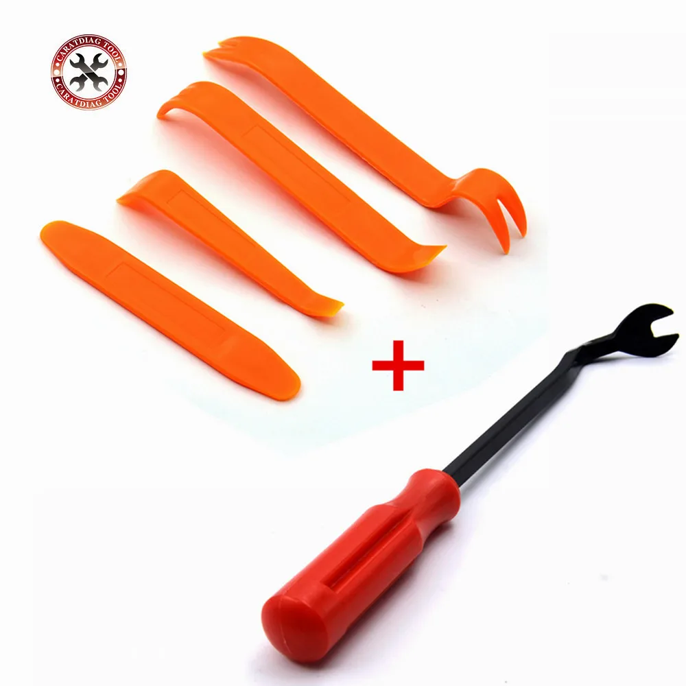 새로운 도착 4pcs 빨간색 휴대용 자동 자동차 라디오 패널 도어 클립 패널 트림 대시 오디오 제거 설치 프로그램 프라이 키트 수리 도구