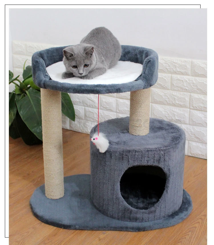 Cat Supplies Four Seasons Cat Crawlcat Nest Cat Tree Solid Wood One Small Cat Rack Holding Column Board with Nest Jump Cat House