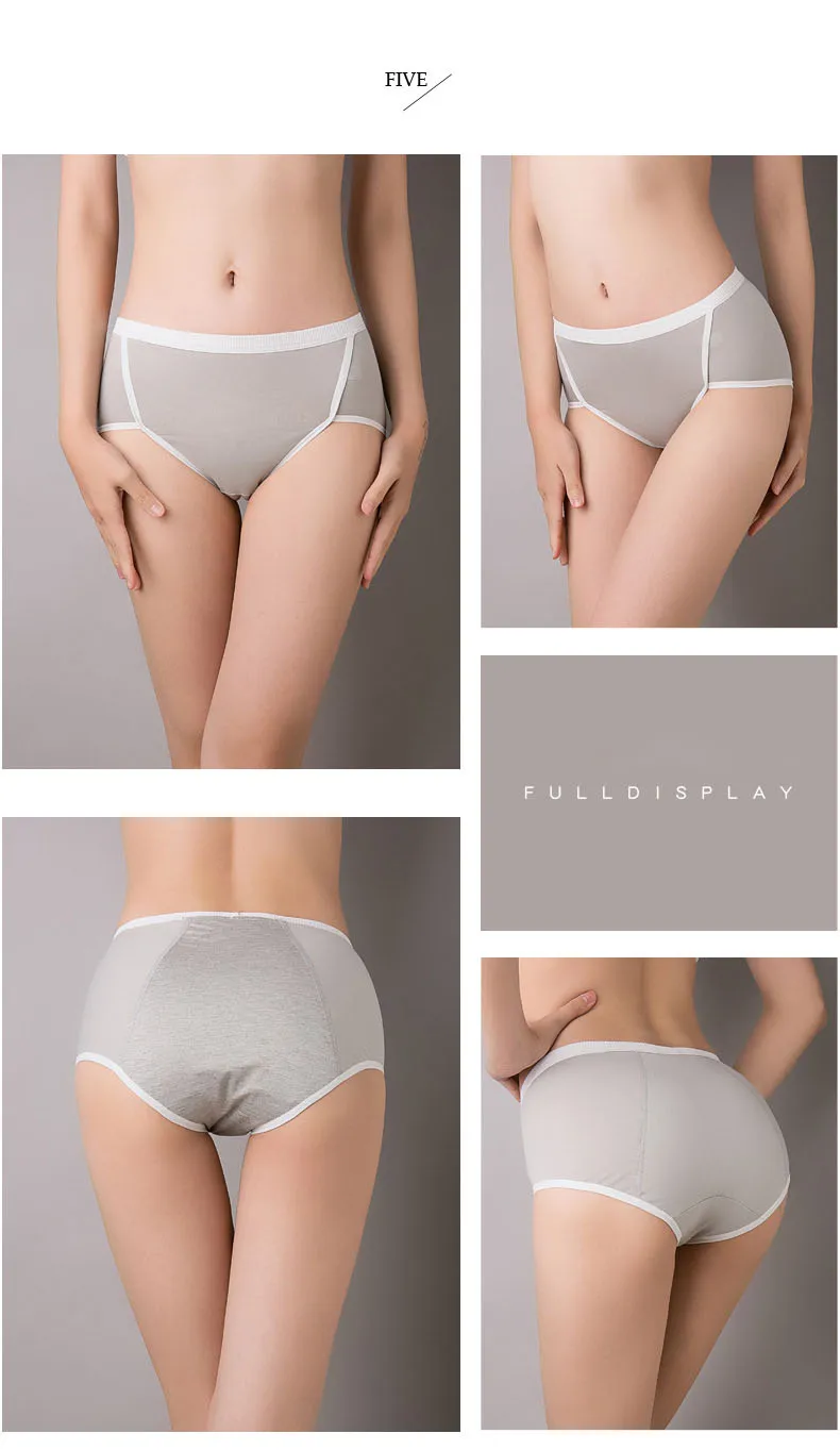 3pcs Leak Proof Menstrual Panties Physiological Pants Women Underwear Period Cotton Waterproof Briefs Drop Shipping (17)