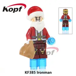 KF385 Супер Герои Merry Christmas Железный человек Бэтмен Sueperman Капитан Америка кирпичи здание блокирует обучение подарок игрушки для детей