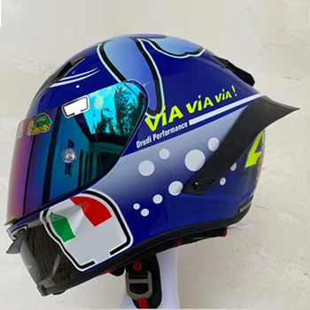 

Full Face Motorcycle Helmet Pista GP R Shark Fish Riding Motocross Fiber Glass Helmet with Big Tail Spoiler
